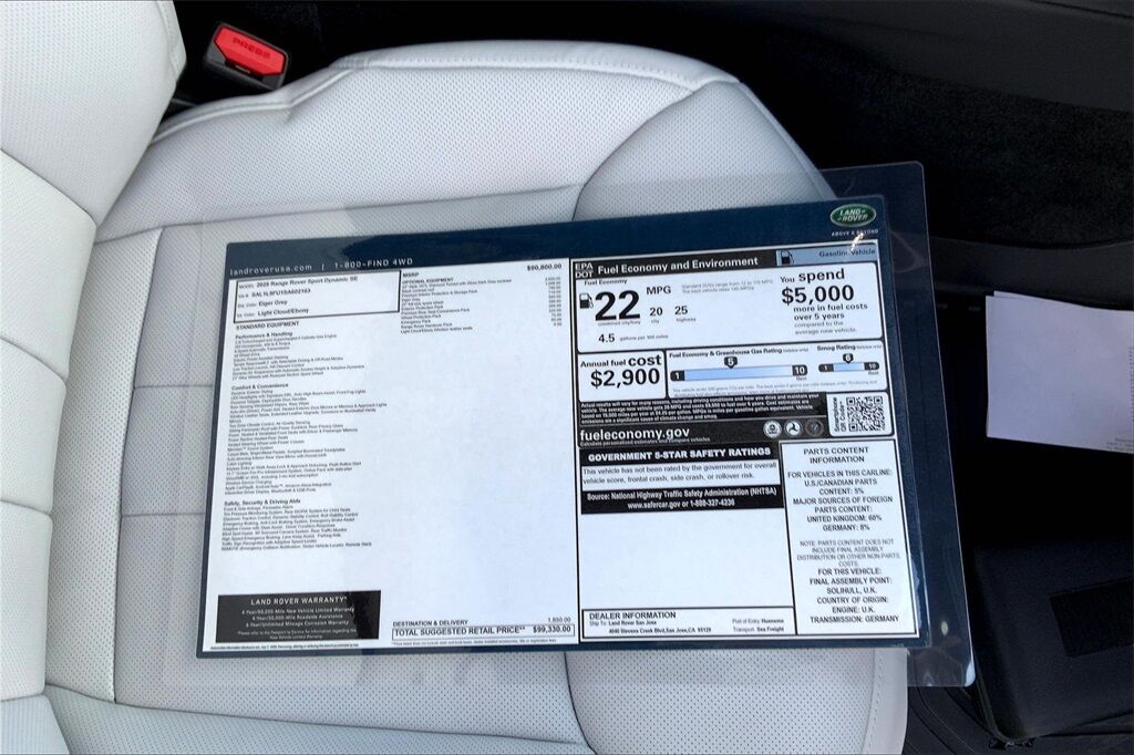 2025 Land Rover Range Rover Sport Dynamic SE San Jose CA