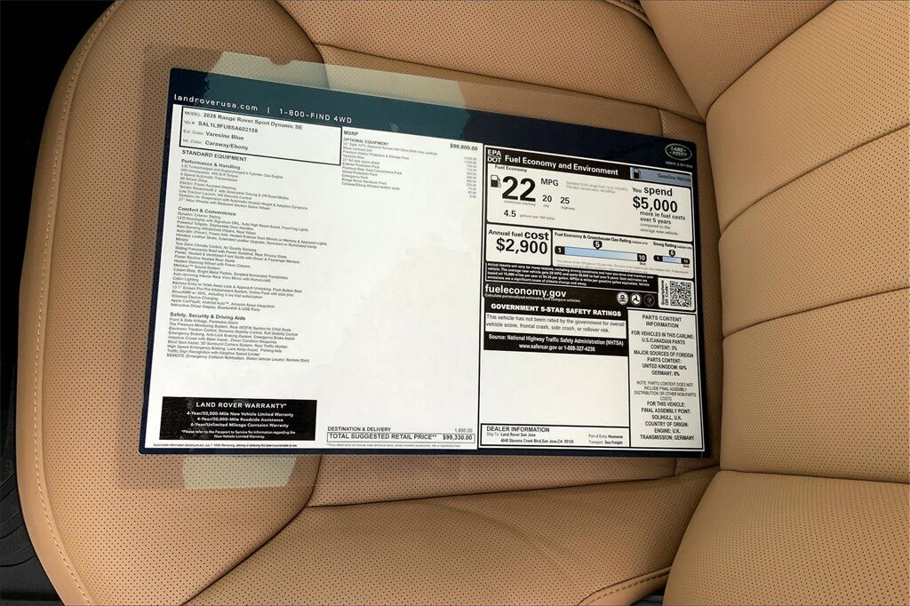 2025 Land Rover Range Rover Sport Dynamic SE San Jose CA