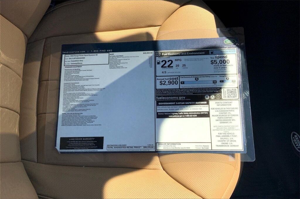 2025 Land Rover Range Rover Sport Dynamic San Jose CA