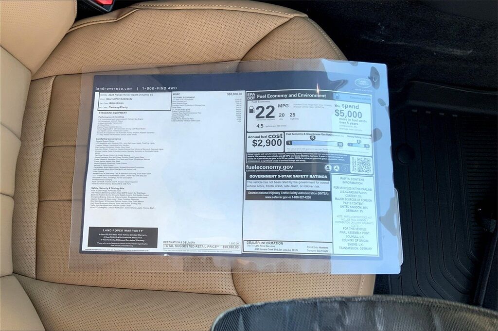2025 Land Rover Range Rover Sport Dynamic San Jose CA