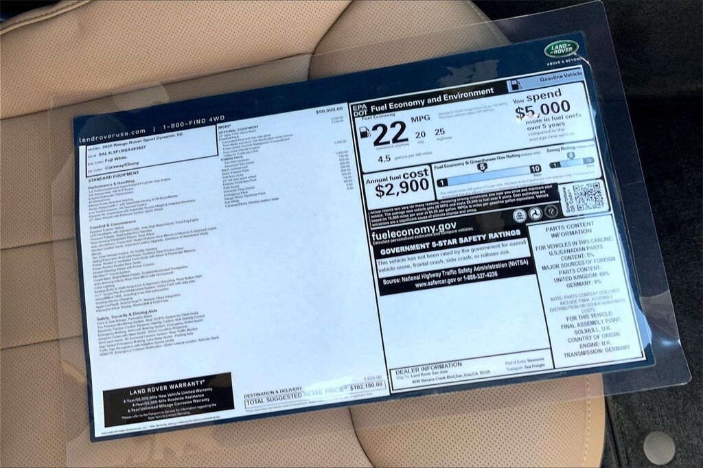 2025 Land Rover Range Rover Sport Dynamic San Jose CA