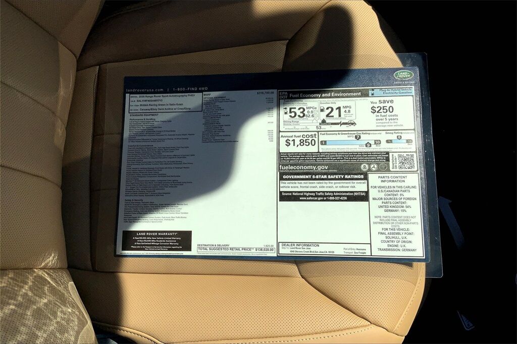 2025 Land Rover Range Rover Sport Plug-in Hybrid Autobiography San Jose CA