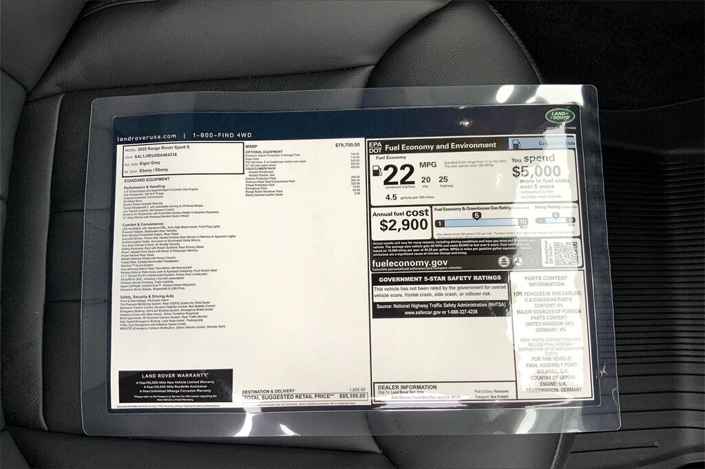 2025 Land Rover Range Rover Sport S San Jose CA