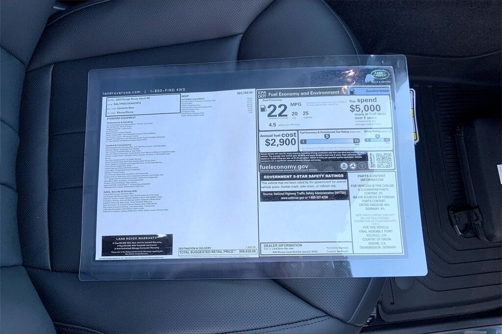 2025 Land Rover Range Rover Sport SE San Jose CA