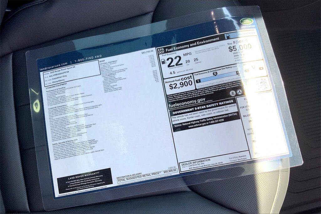 2025 Land Rover Range Rover Sport SE San Jose CA