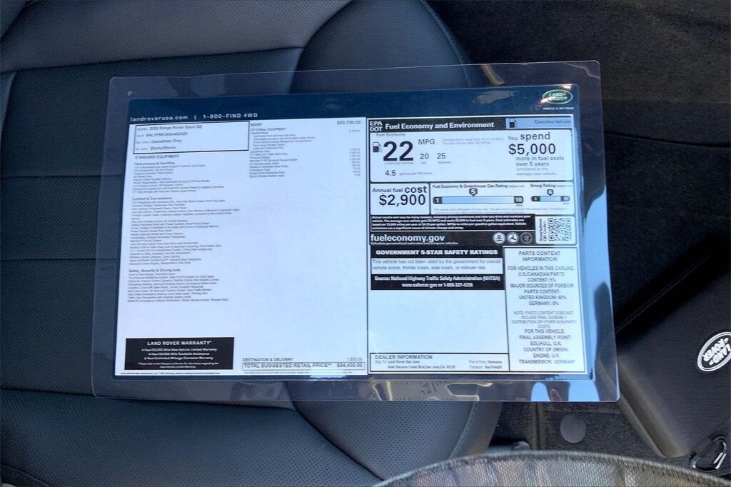 2025 Land Rover Range Rover Sport SE San Jose CA
