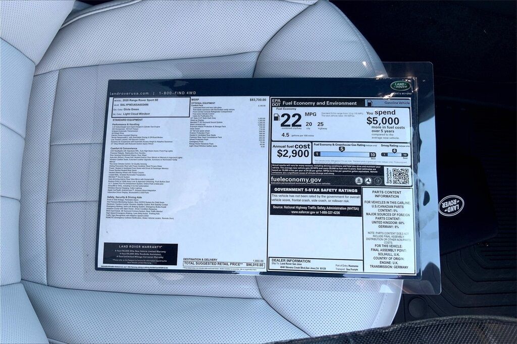 2025 Land Rover Range Rover Sport SE San Jose CA