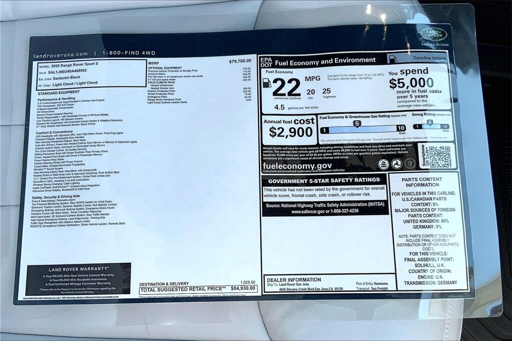 2025 Land Rover Range Rover Sport San Jose CA