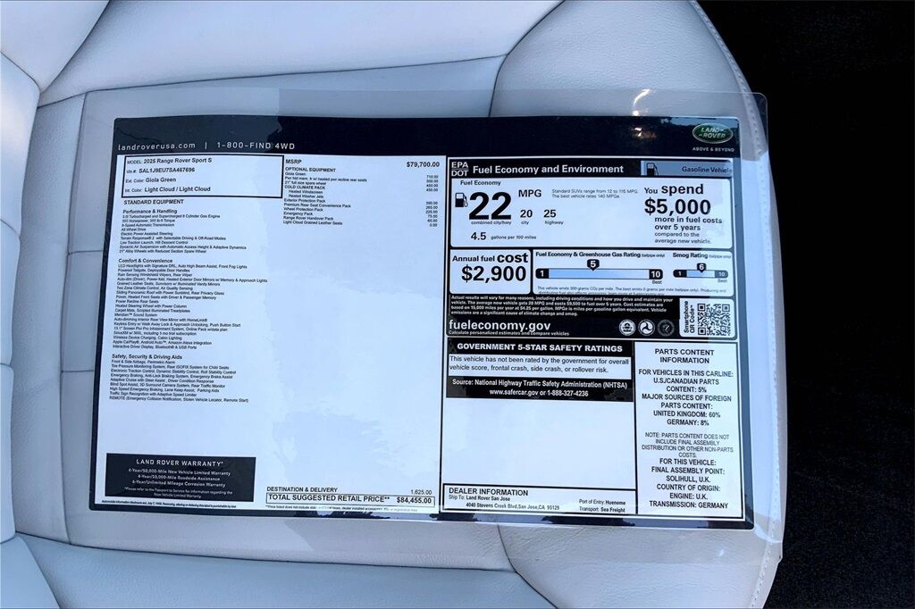 2025 Land Rover Range Rover Sport San Jose CA