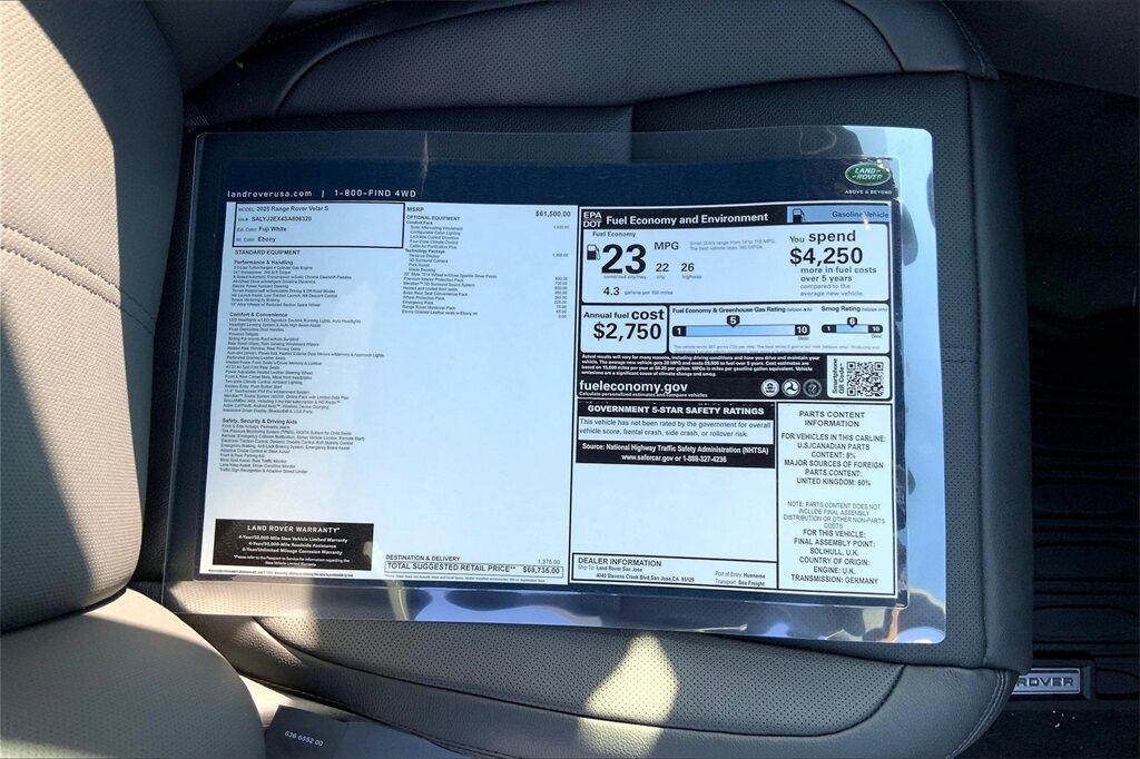 2025 Land Rover Range Rover Velar S San Jose CA