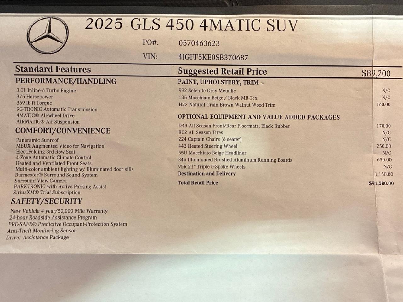 2025 Mercedes-Benz GLS450 Buckets, Illuminated Running Boards, Heated Steering Wheel Houston TX 2025 Mercedes-Benz GLS450 Buckets, Illuminated Running Boards, Heated Steering Wheel Houston TX