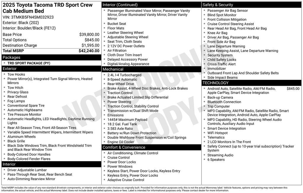 2025 Toyota Tacoma TRD Sport Lakeland FL
