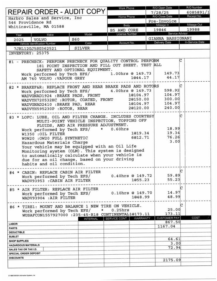 2025 Volvo S60 Core - 1 OWNER - ONLY 19K MILES Webster MA 2025 Volvo S60 Core - 1 OWNER - ONLY 19K MILES Webster MA