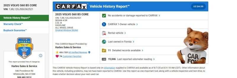 2025 Volvo S60 Core - 1 OWNER - ONLY 19K MILES Webster MA 2025 Volvo S60 Core - 1 OWNER - ONLY 19K MILES Webster MA