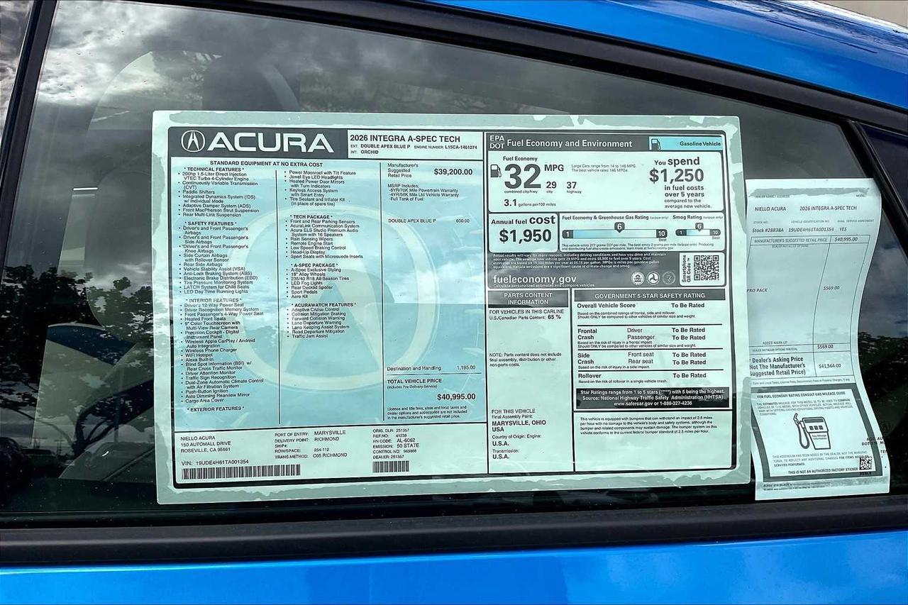 2026 Acura Integra w/A-Spec Technology Package Roseville CA