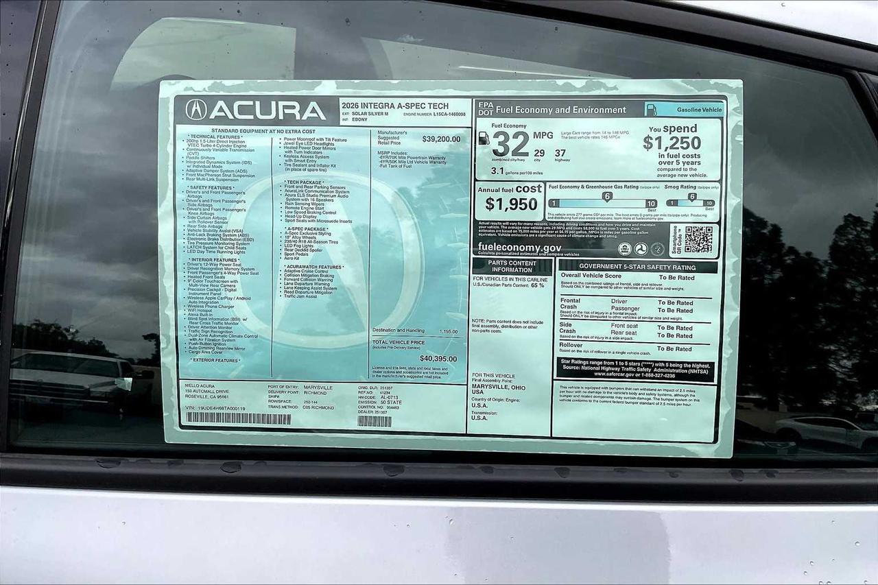 2026 Acura Integra w/A-Spec Technology Package Roseville CA