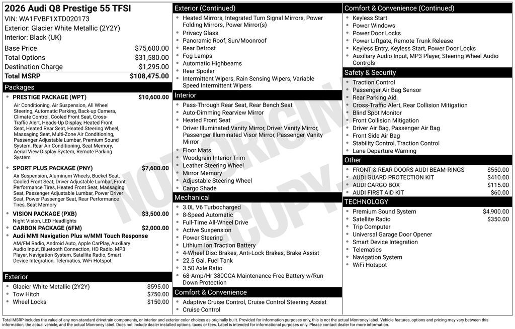 2026 Audi Q8 55 Prestige Lakeland FL