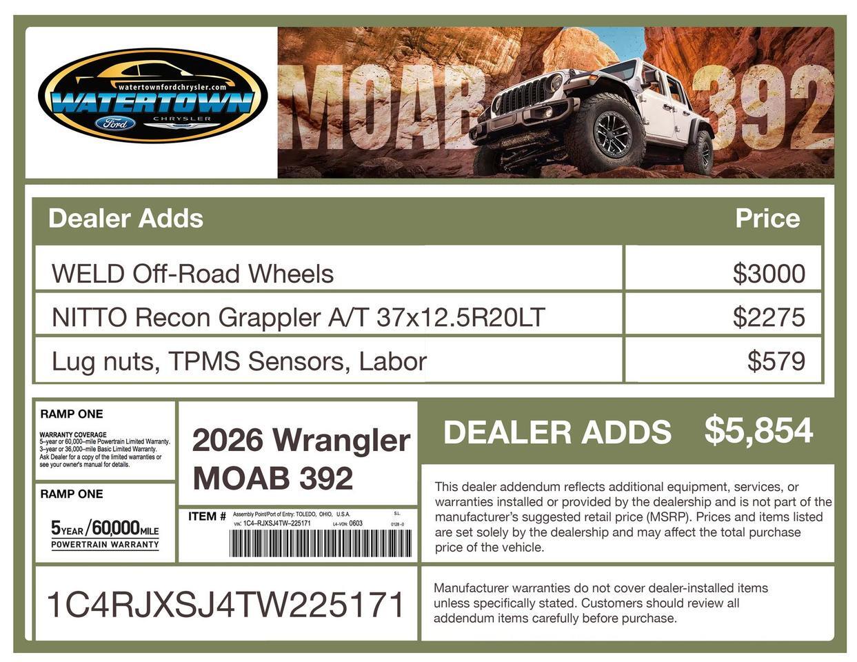 2026 Jeep Wrangler Moab 392 Watertown SD 2026 Jeep Wrangler Moab 392 Watertown SD