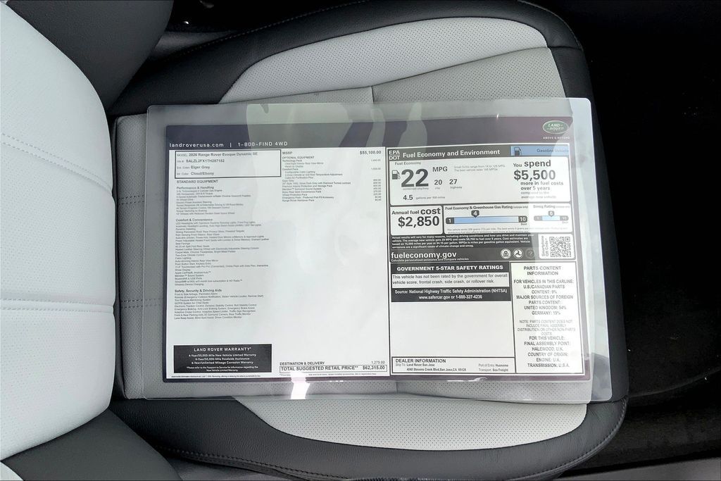 2026 Land Rover Range Rover Evoque Dynamic San Jose CA