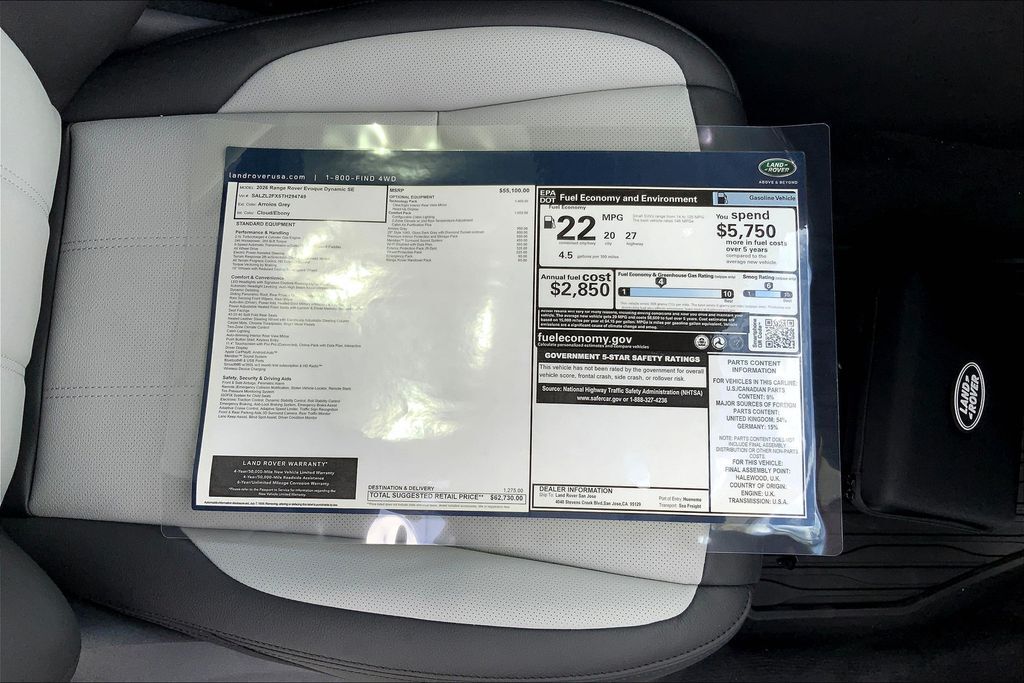 2026 Land Rover Range Rover Evoque Dynamic San Jose CA