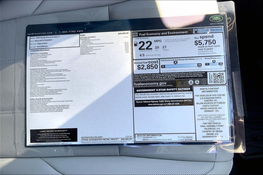 2026 Land Rover Range Rover Evoque S San Jose CA