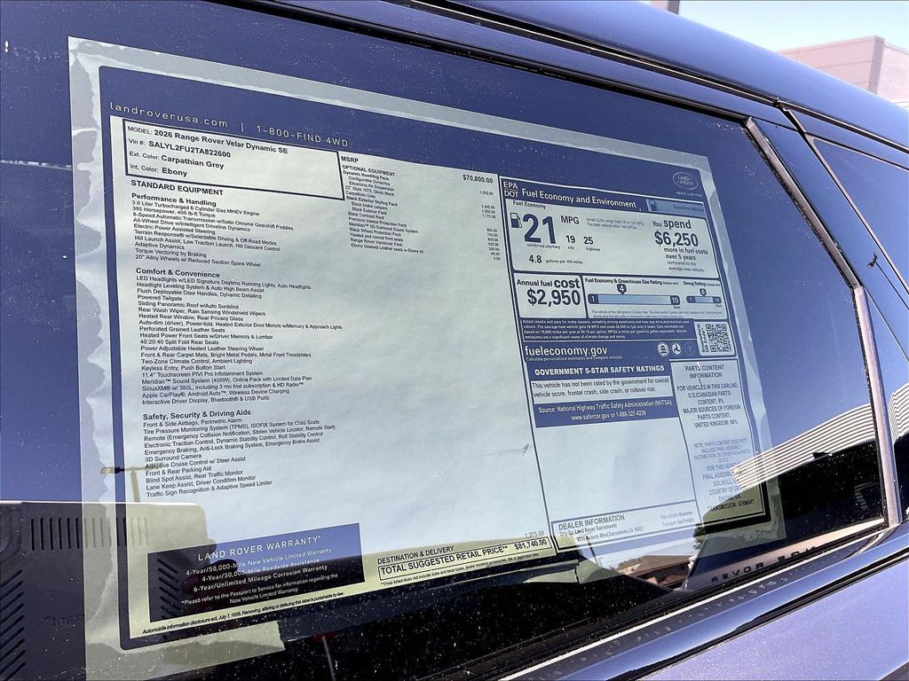 2026 Land Rover Range Rover Velar Dynamic SE San Jose CA