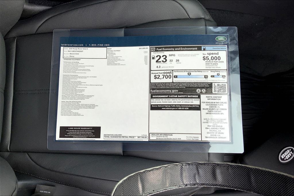 2026 Land Rover Range Rover Velar S San Jose CA
