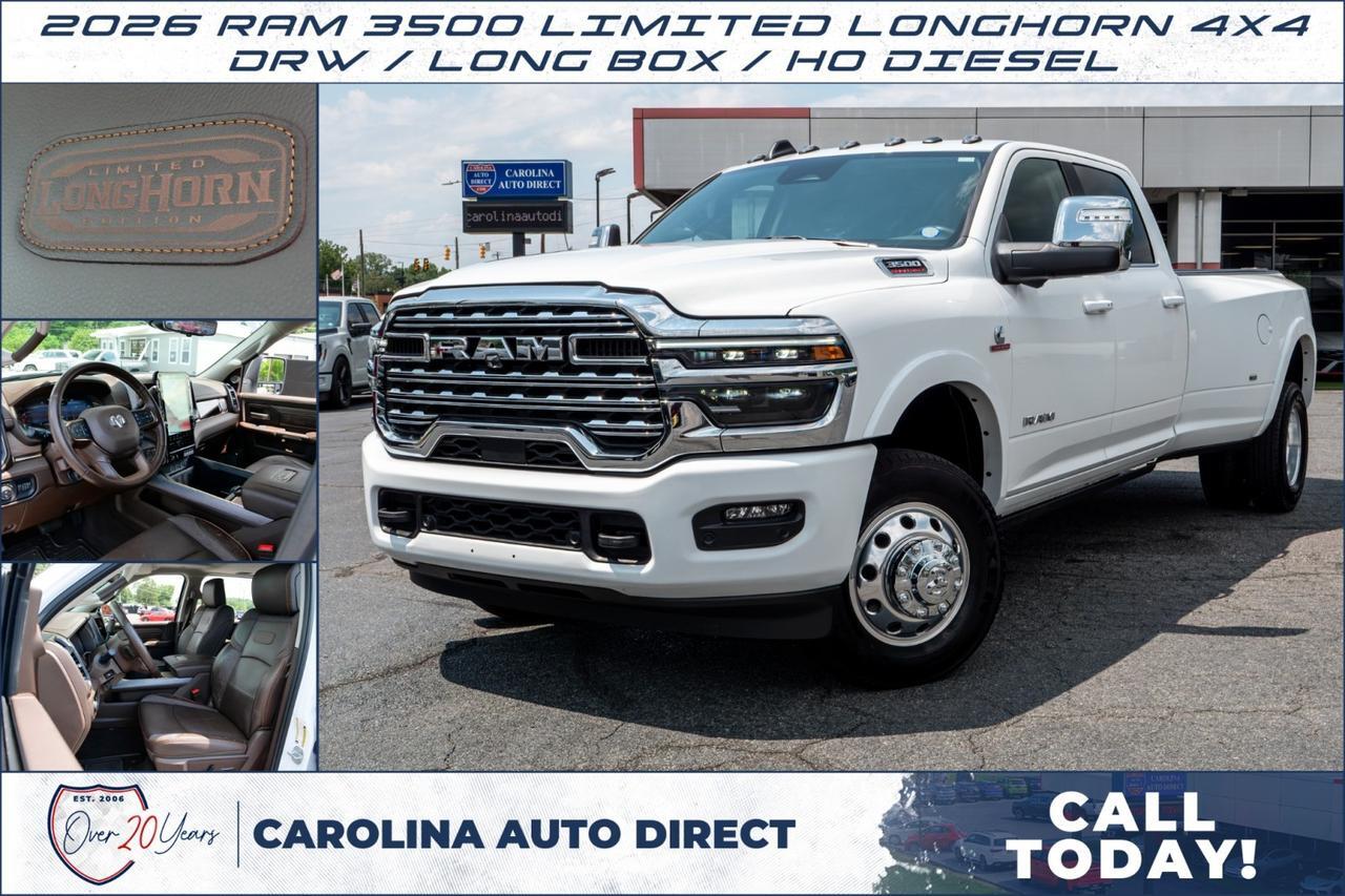 2026 Ram 3500 Limited Longhorn 4X4 / DRW / Long Box / HO Diesel! Lincolnton NC 2026 Ram 3500 Limited Longhorn 4X4 / DRW / Long Box / HO Diesel! Lincolnton NC