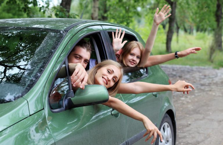 Couples on a spring road trip