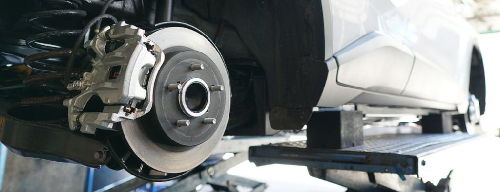 car at a service station for brake service