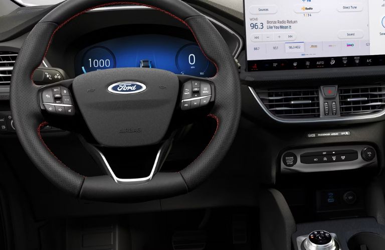representative image of steering wheel controls in a Ford