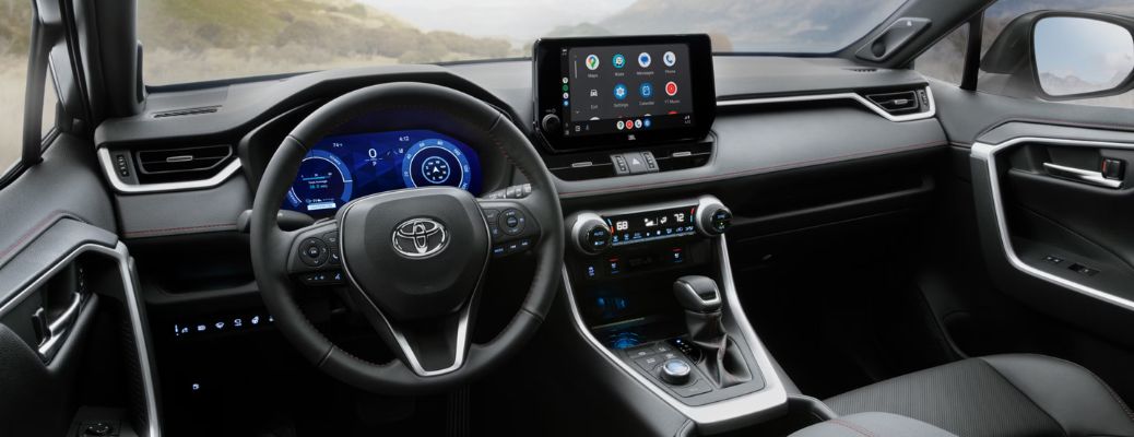 representative image of steering wheel controls in a Toyota