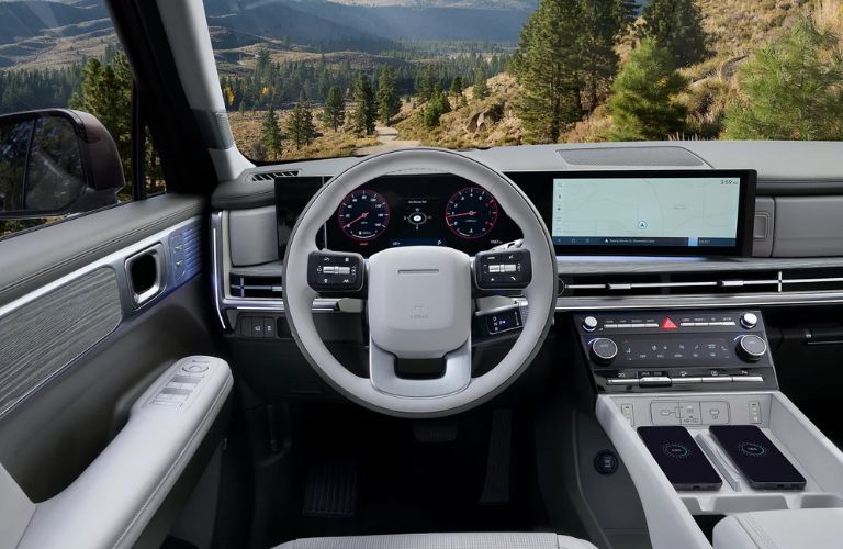 2026 Hyundai Santa Fe steering, dashboard, and center console
