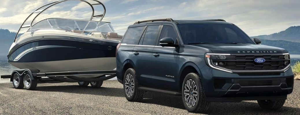 2027 Ford Expedition towing a boat