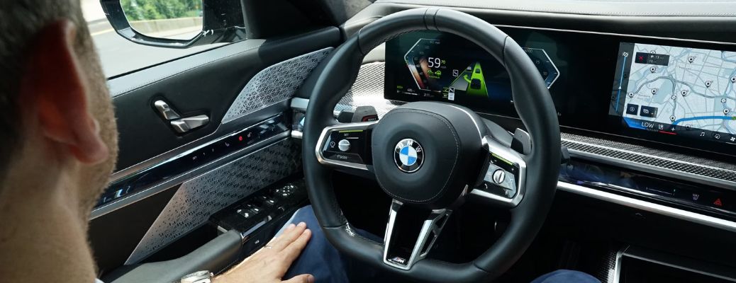 Interior front dash of a BMW vehicle
