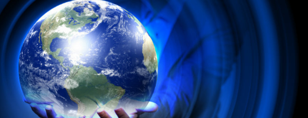 A man holding a globe