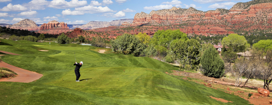 A person playing golf