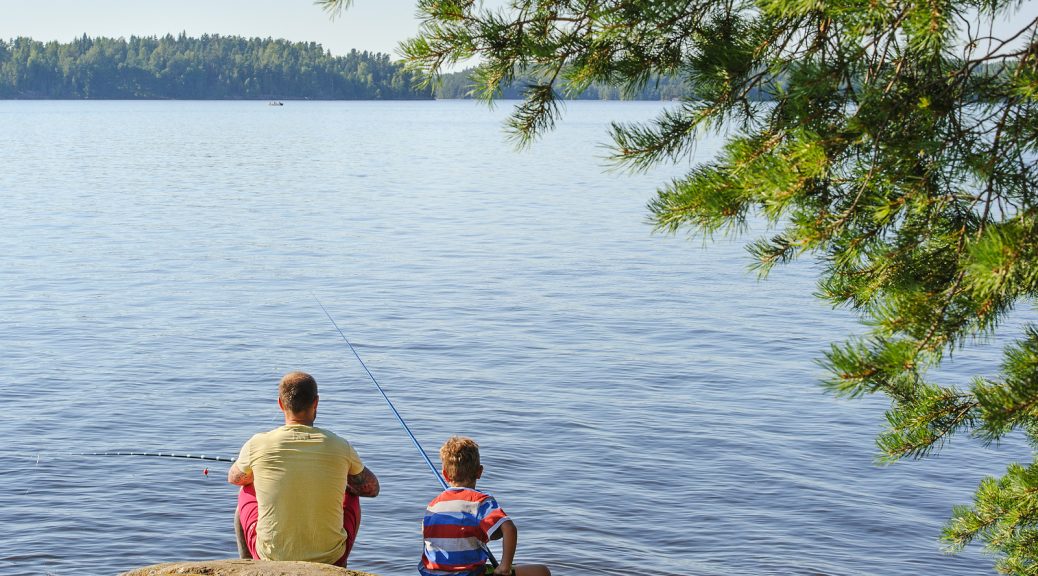 Father son fishing
