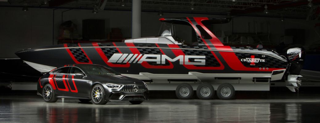 This flashy boat was at the Miami International Boat Show