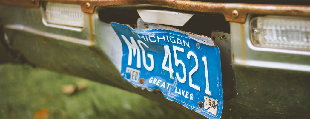 License plate of a car