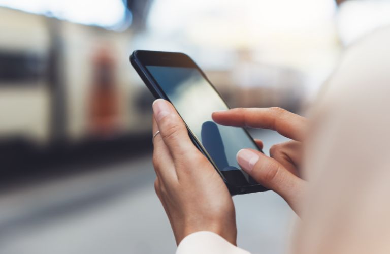 A man using a smartphone