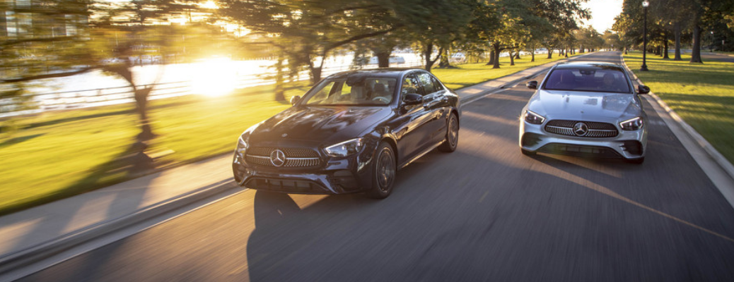 2021 Mercedes-Benz E-Class front view on road