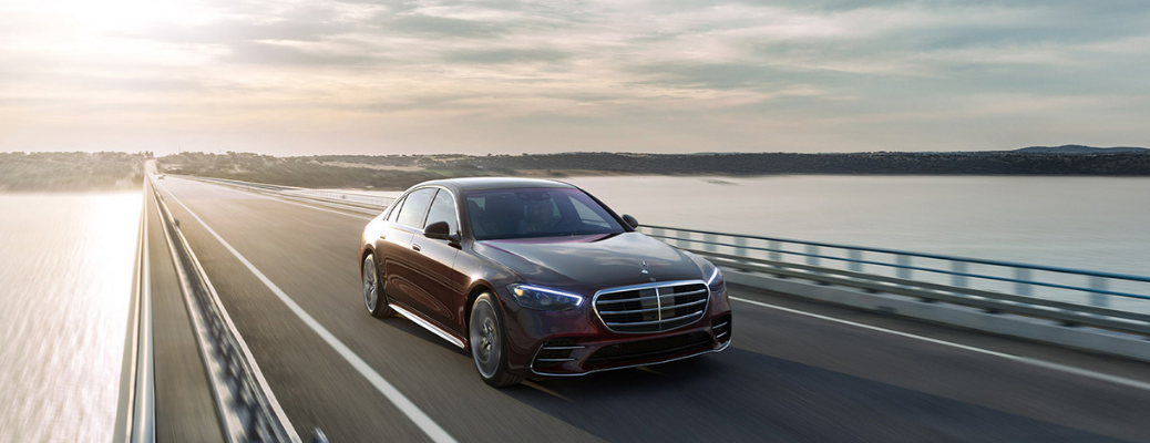 Front view of the Mercedes-Benz S-Class on road