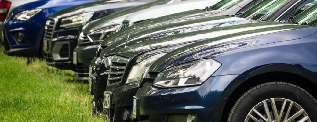 Cars parked in a lot