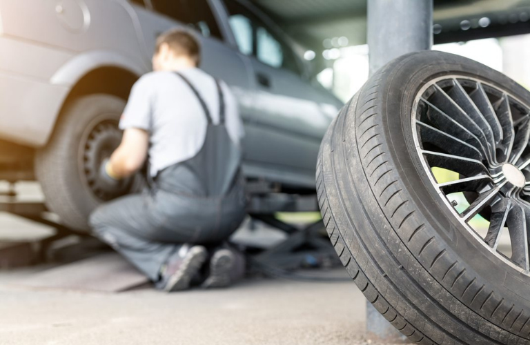 Mechanic repairing a vehicle 