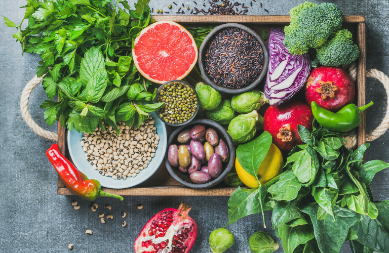 A close up of fruits and vegetables 