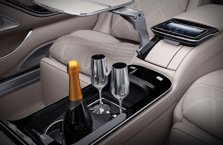 2025 Mercedes-Benz Maybach S-Class Sedan cupholders with wine glasses