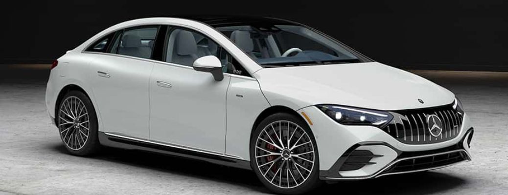 front quarter view of the 2025 Mercedes-AMG® EQE Sedan