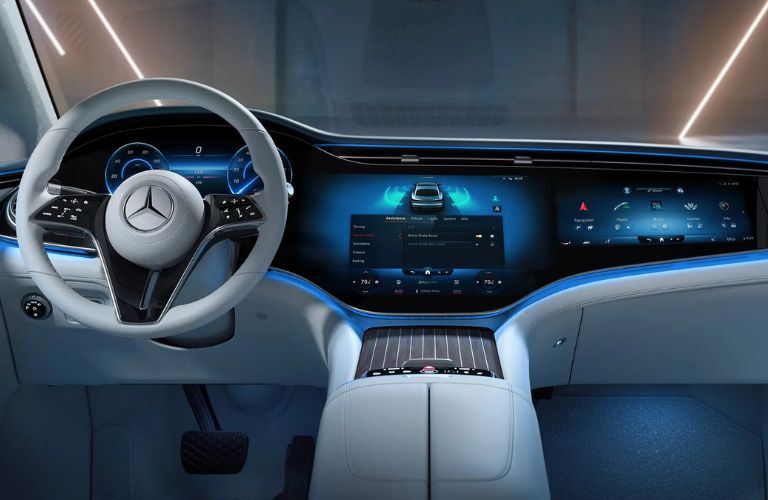 Mercedes-Benz EQS white interior dashboard