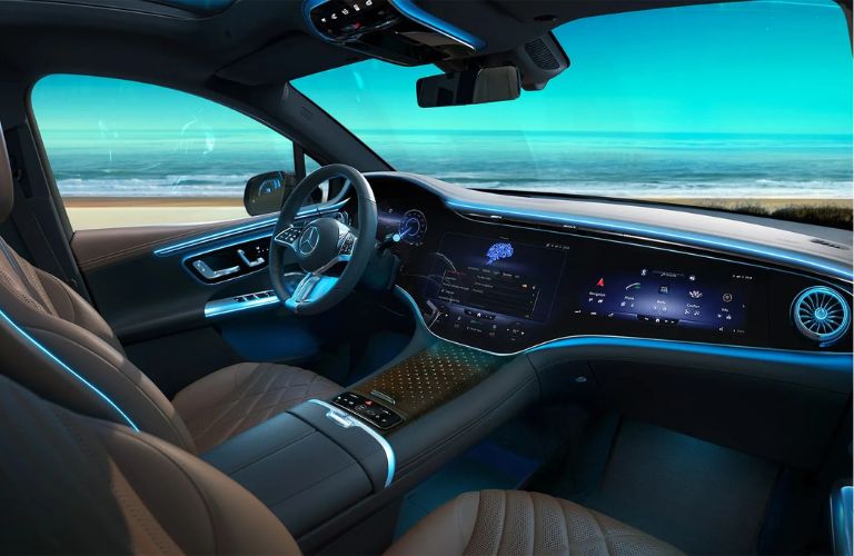 2026 Mercedes-Benz EQE SUV front seats side angle